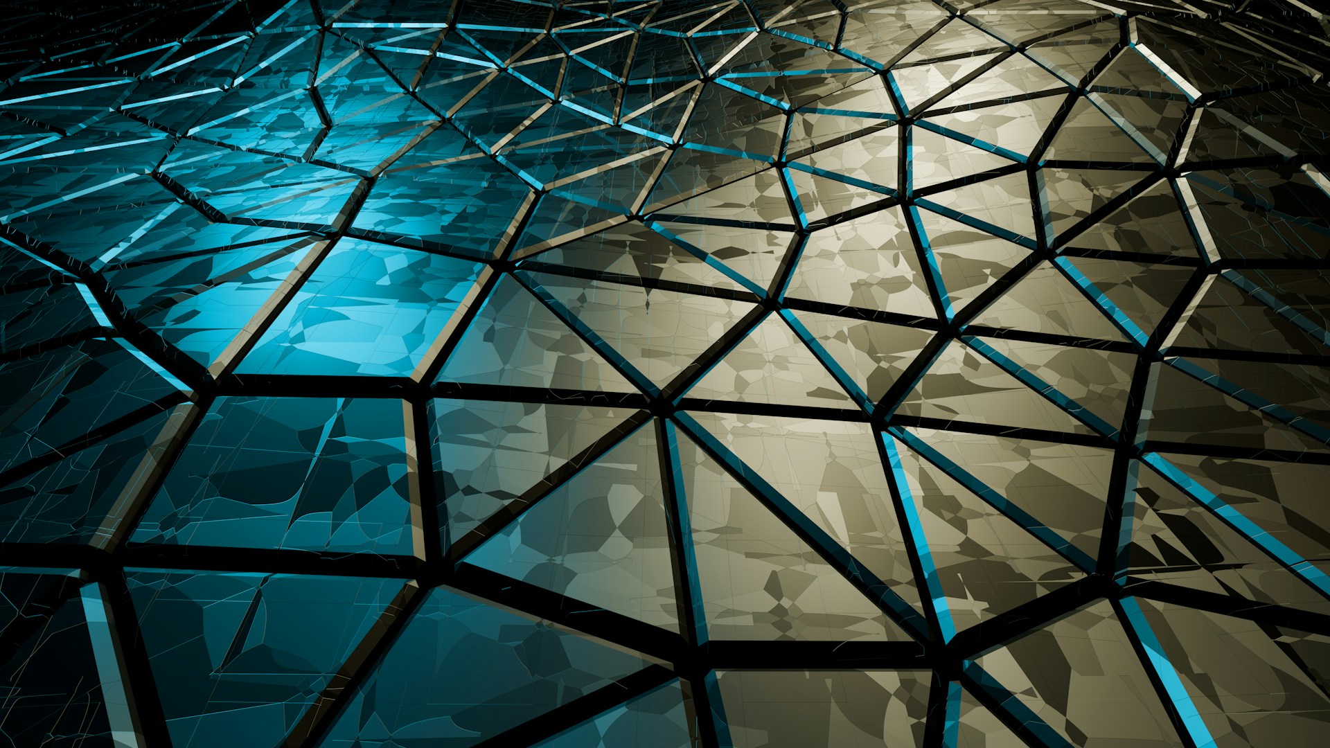 A close up of a building with blue lights