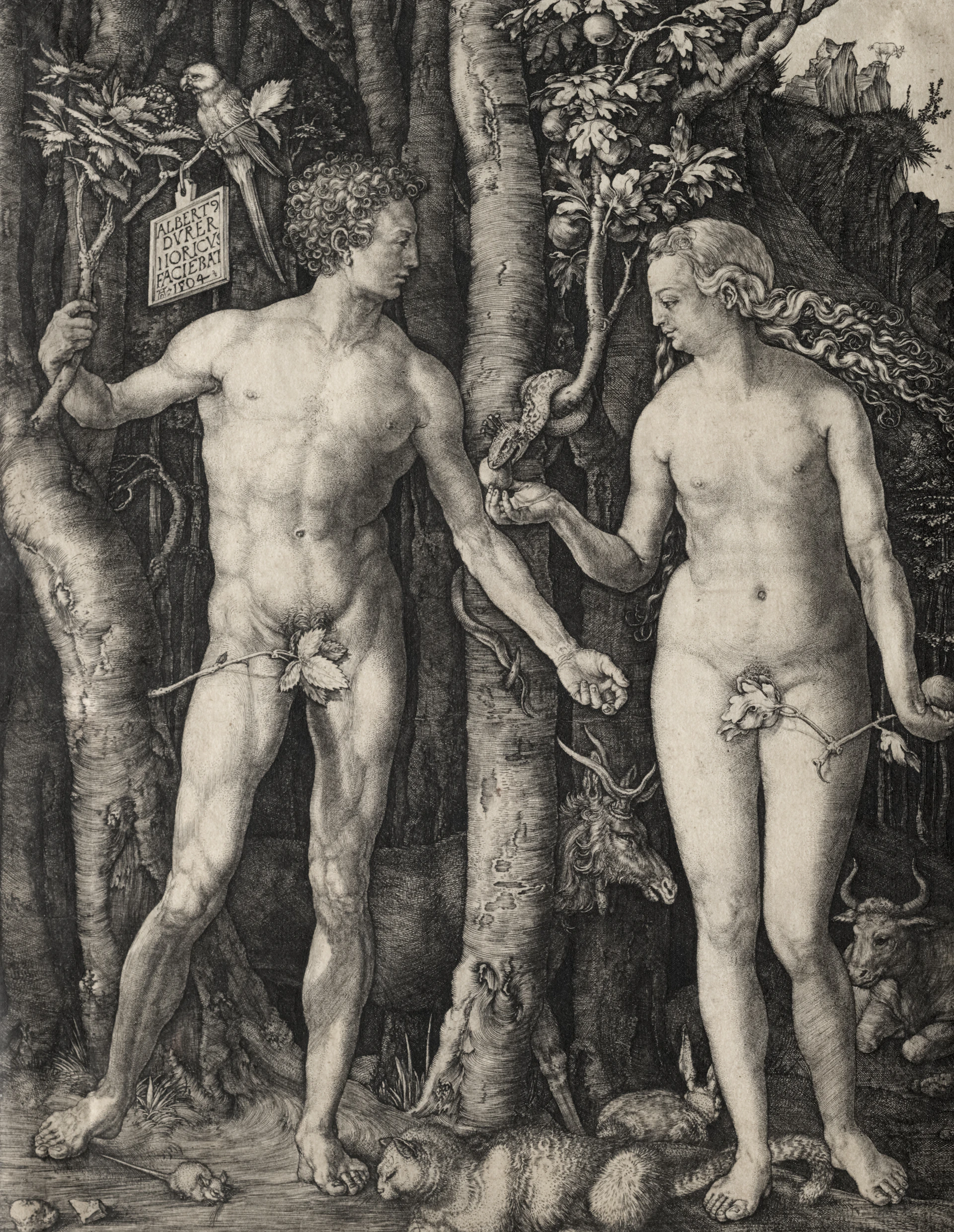 Adam and eve in the garden of eden