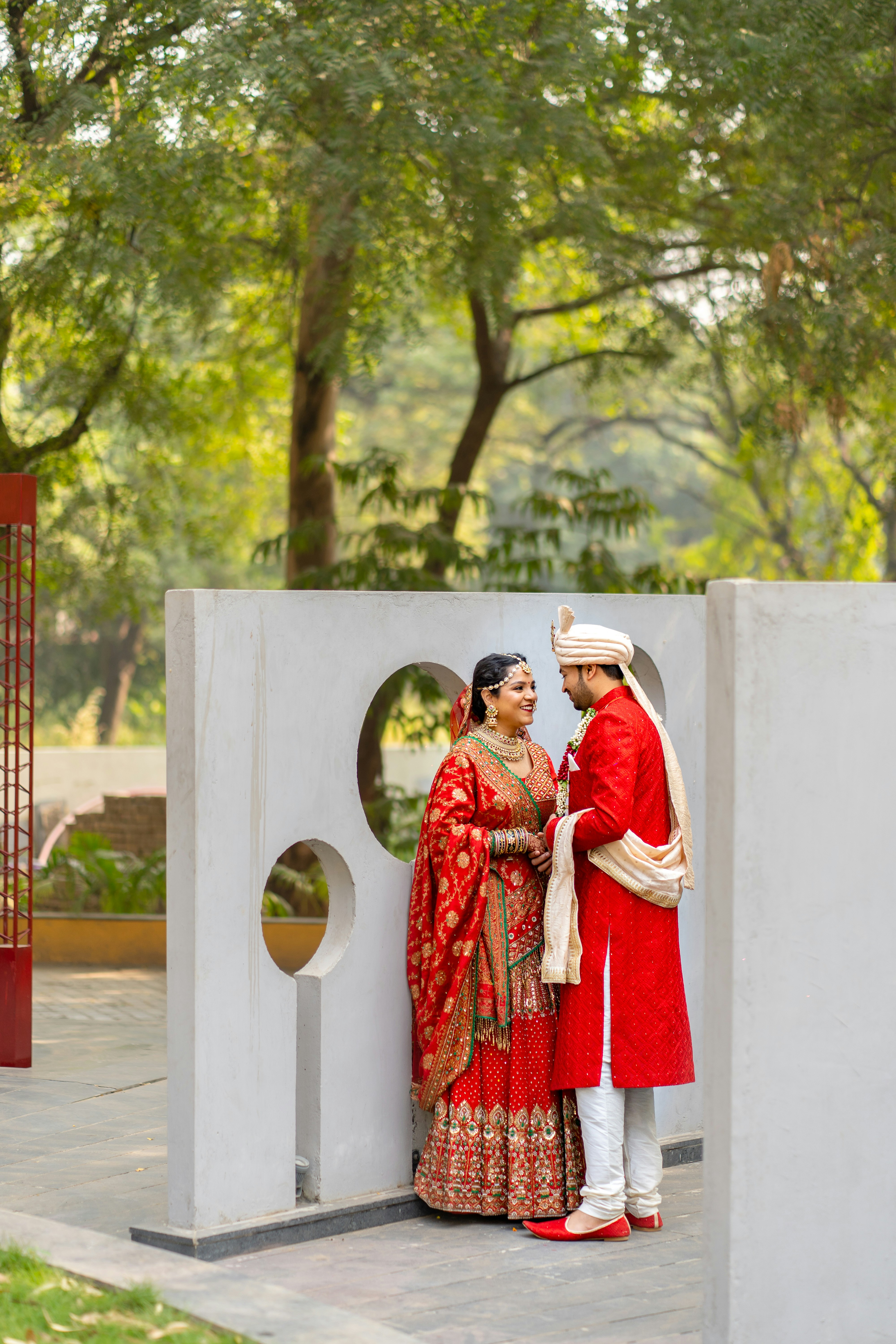 A couple of people standing next to each other