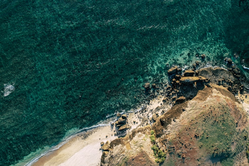 Pemandangan udara pantai Tanjung Aan kawasan sport tourism Mandalika Lombok