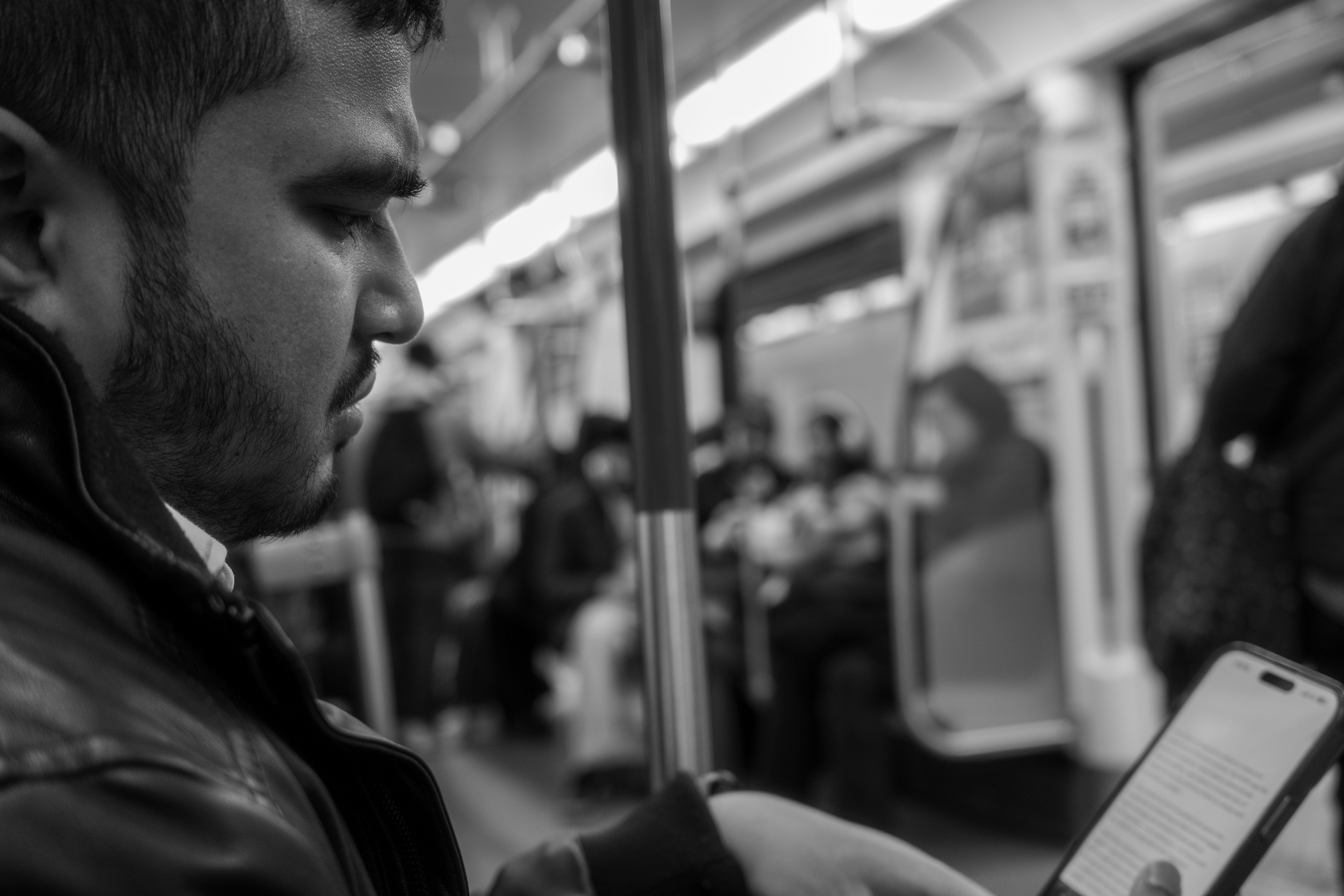 Rider looking at a digital transit map on a smartphone