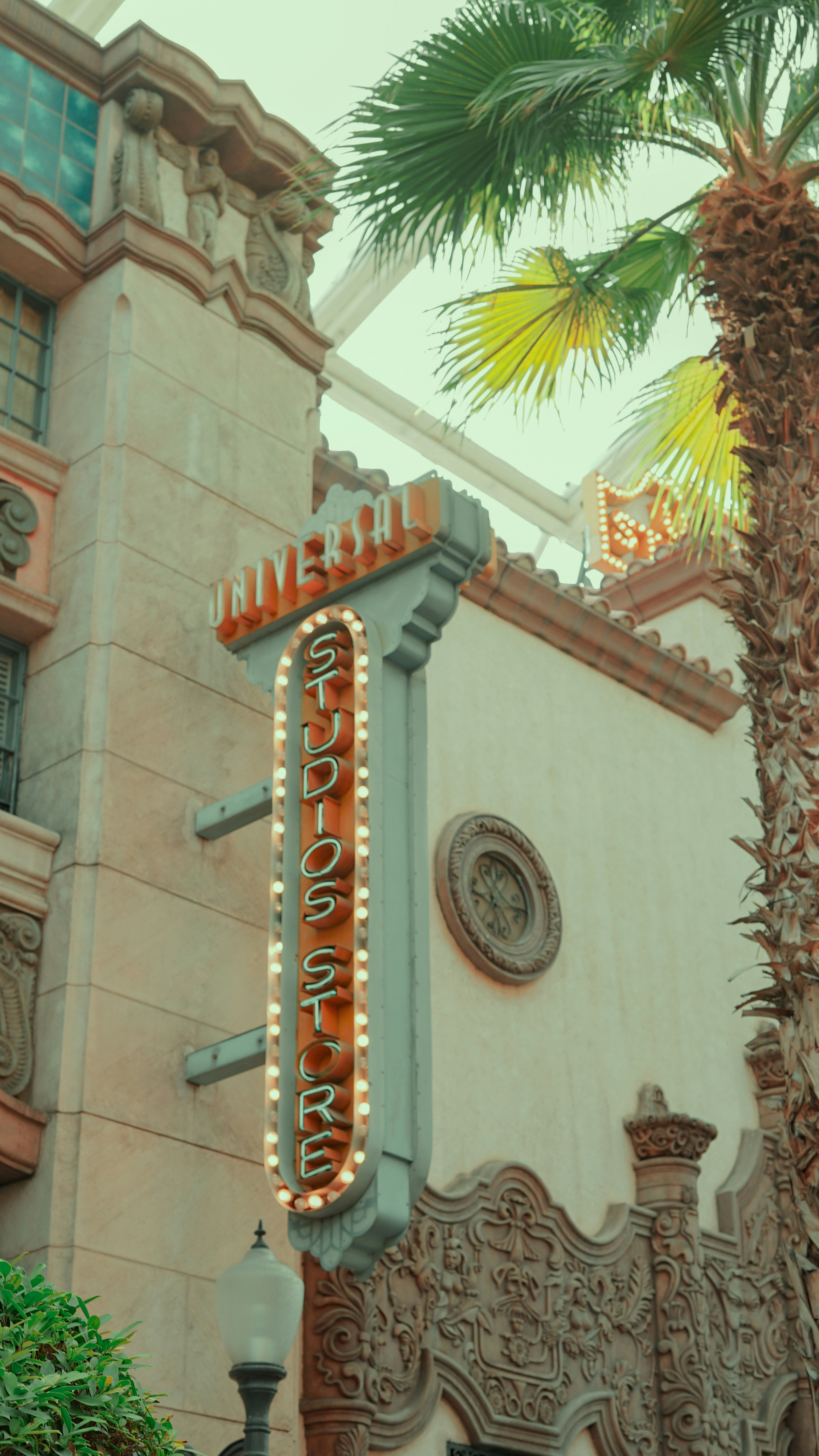 A building with a palm tree in front of it