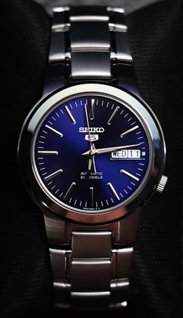 A close up of a watch in a box