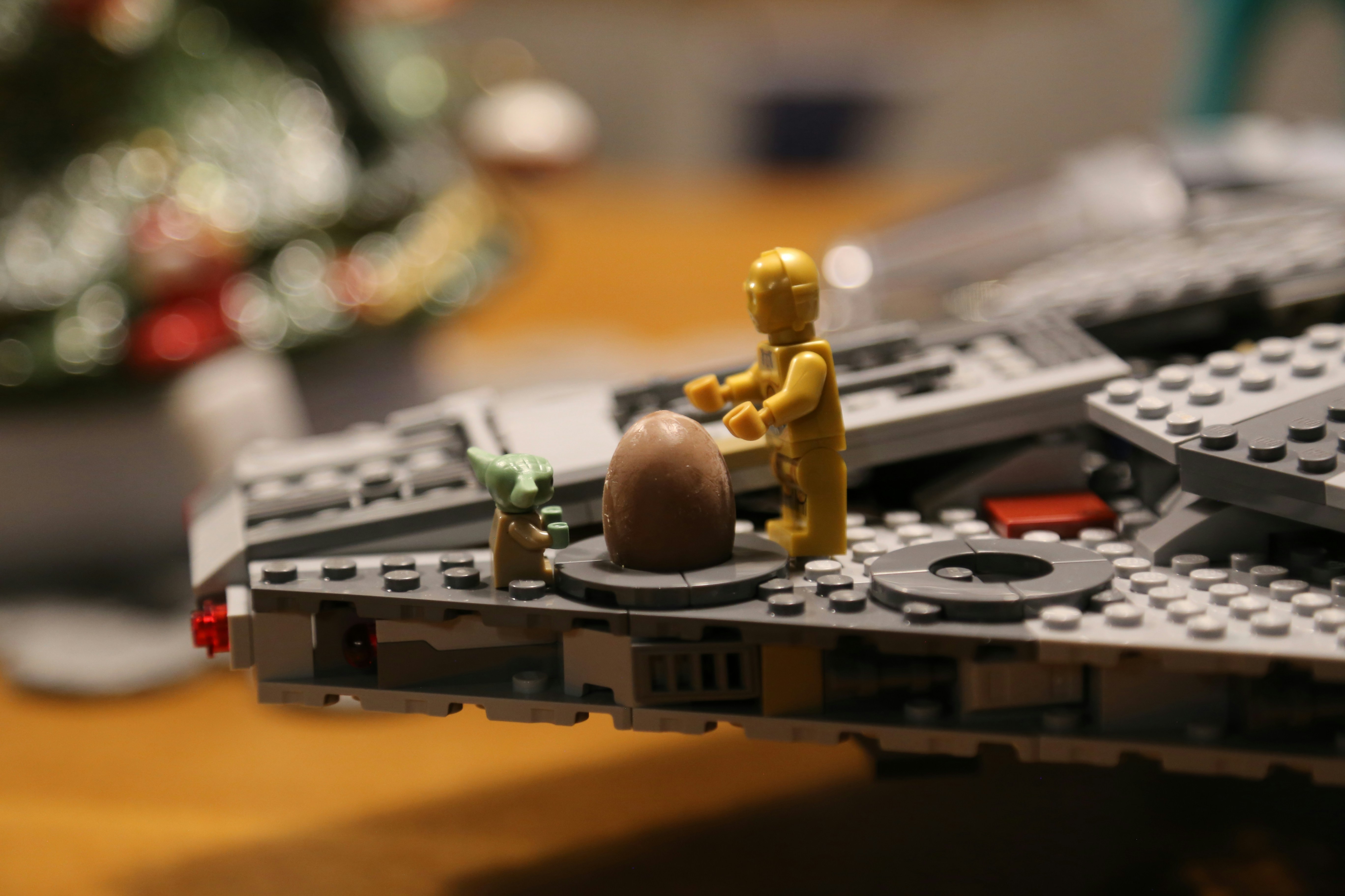 A close up of a lego star wars set