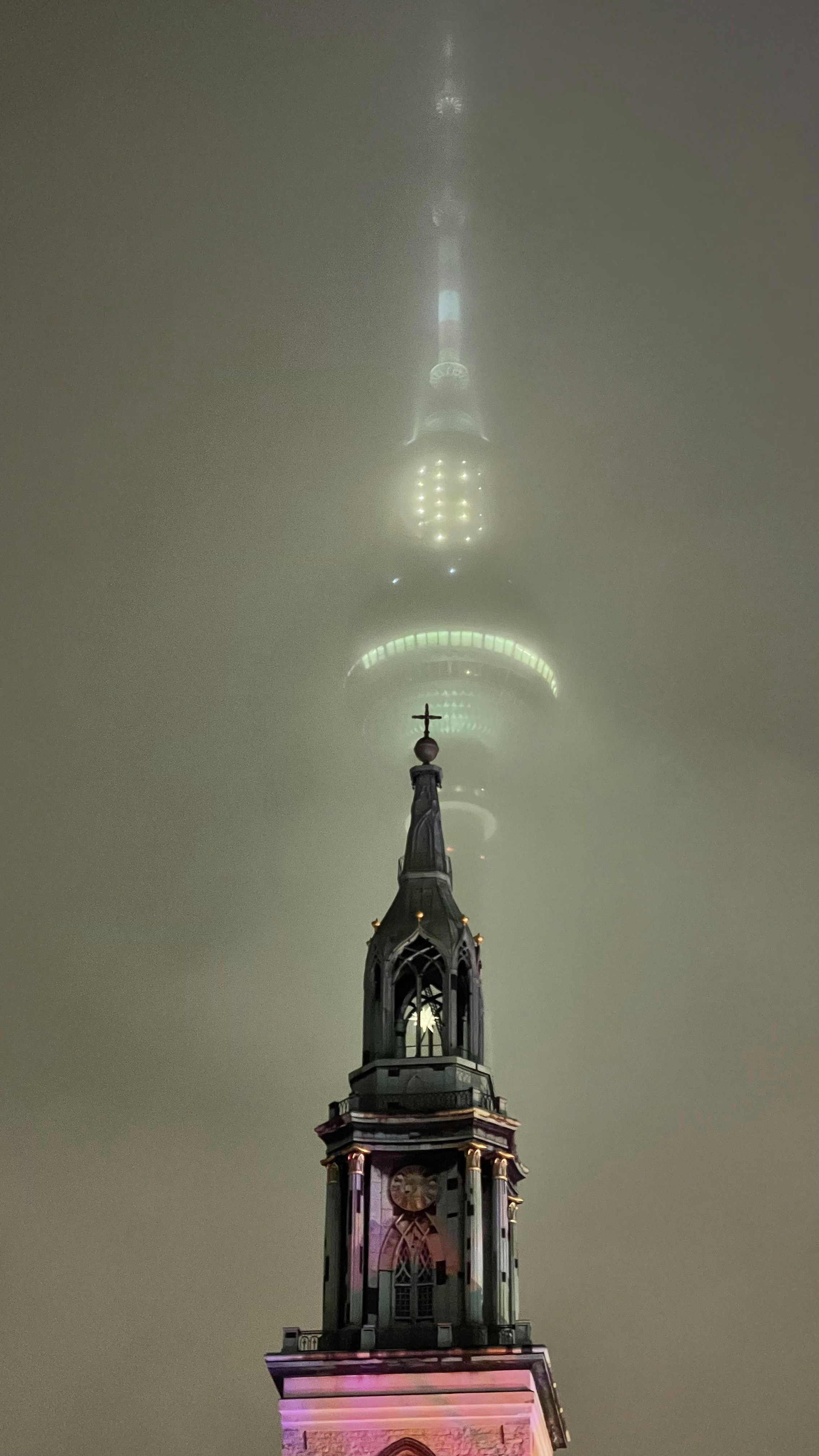 church and berlin tv tower - D9ZF0no2ZqQ