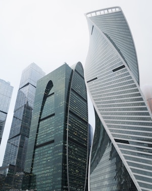 A large group of tall buildings in a city