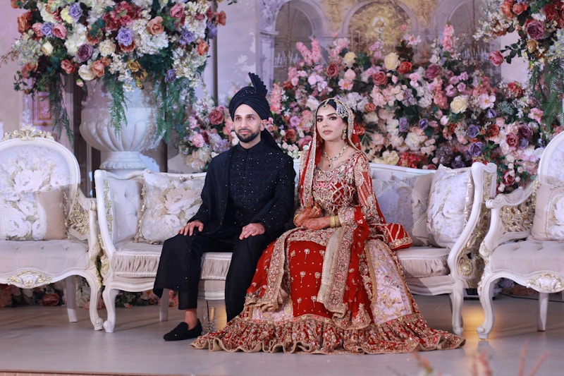 Stylish couple lounging at event