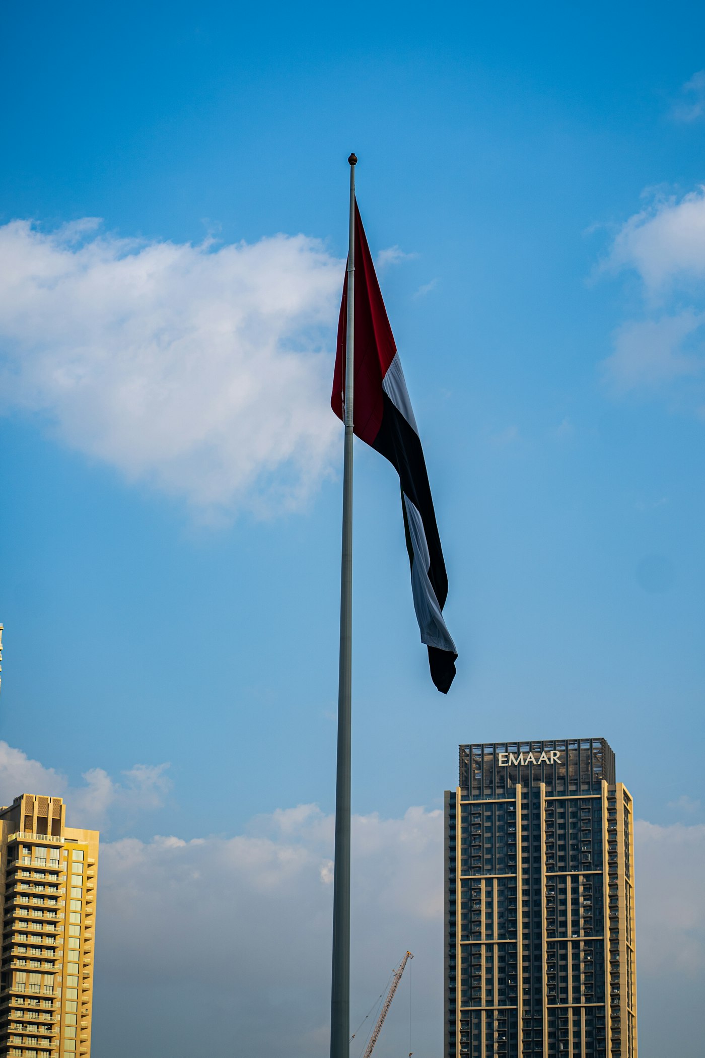 Dubai beachfront skyline view