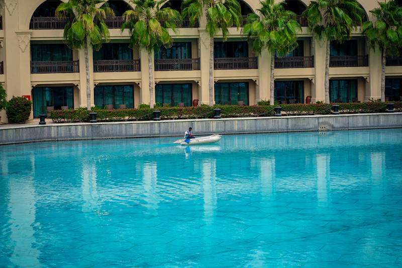 Hotel pool area professional real estate photography