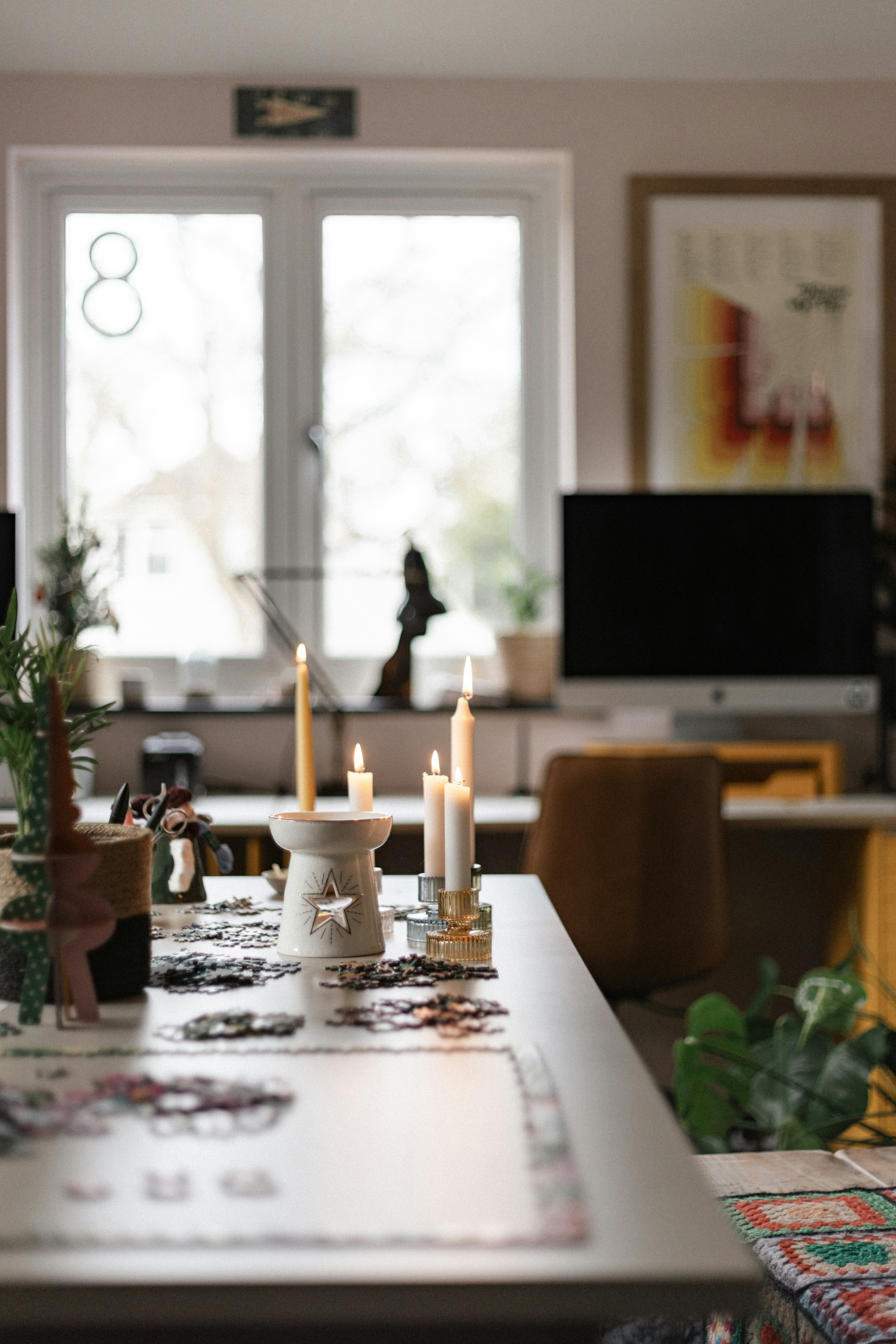 A living room filled with furniture and a flat screen TV