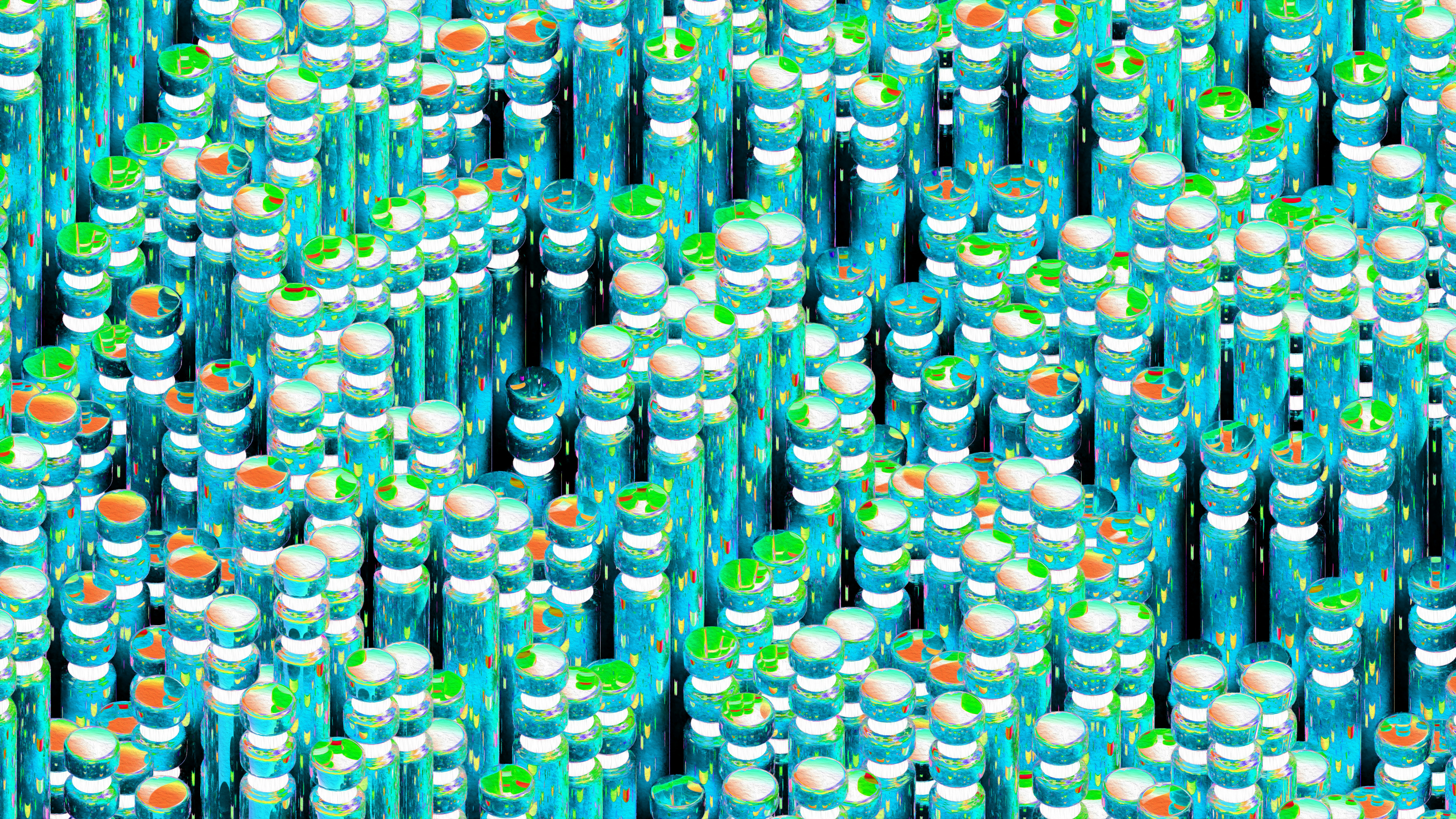 A blue and white background with a lot of bubbles