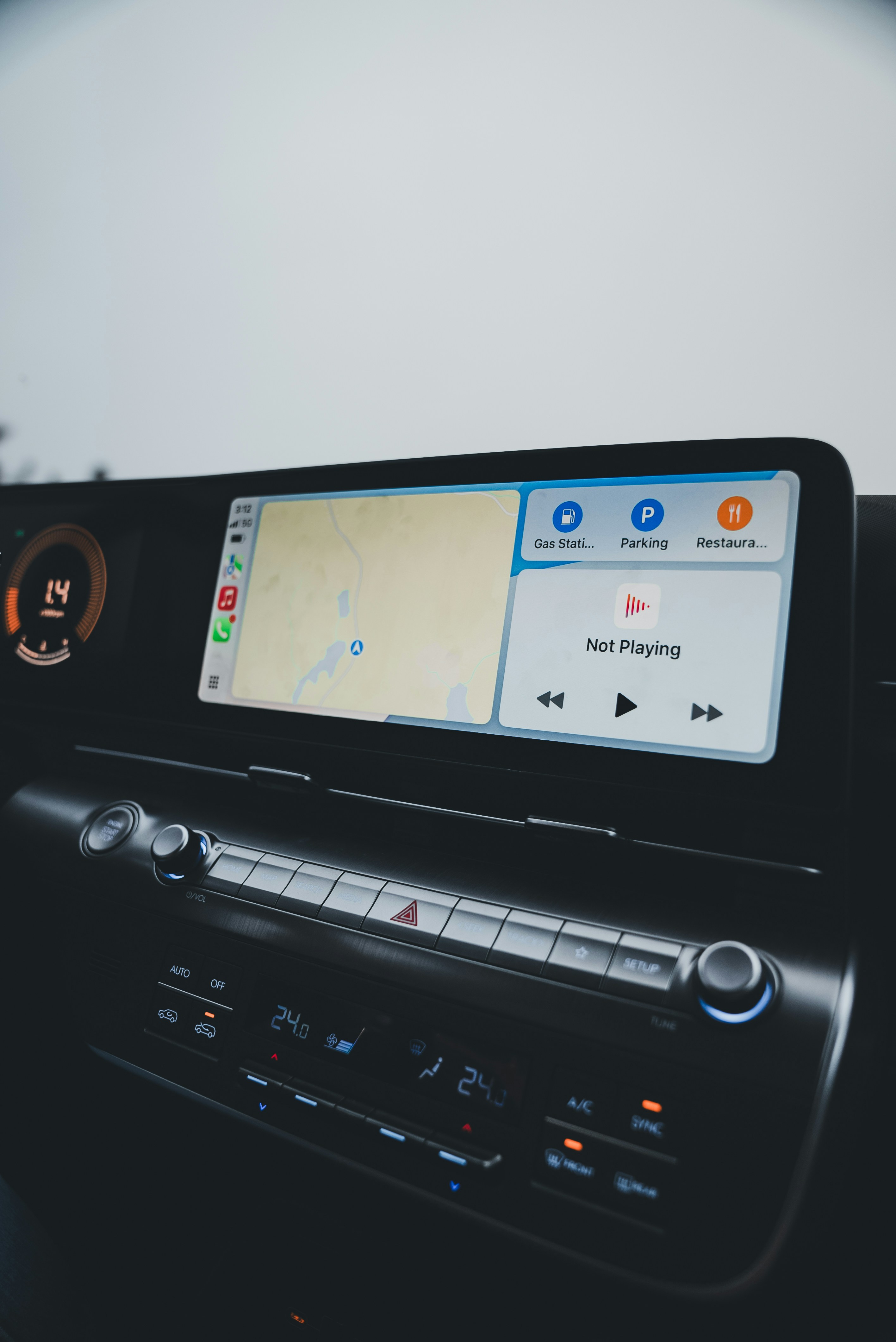 A car dashboard with a gps device on it