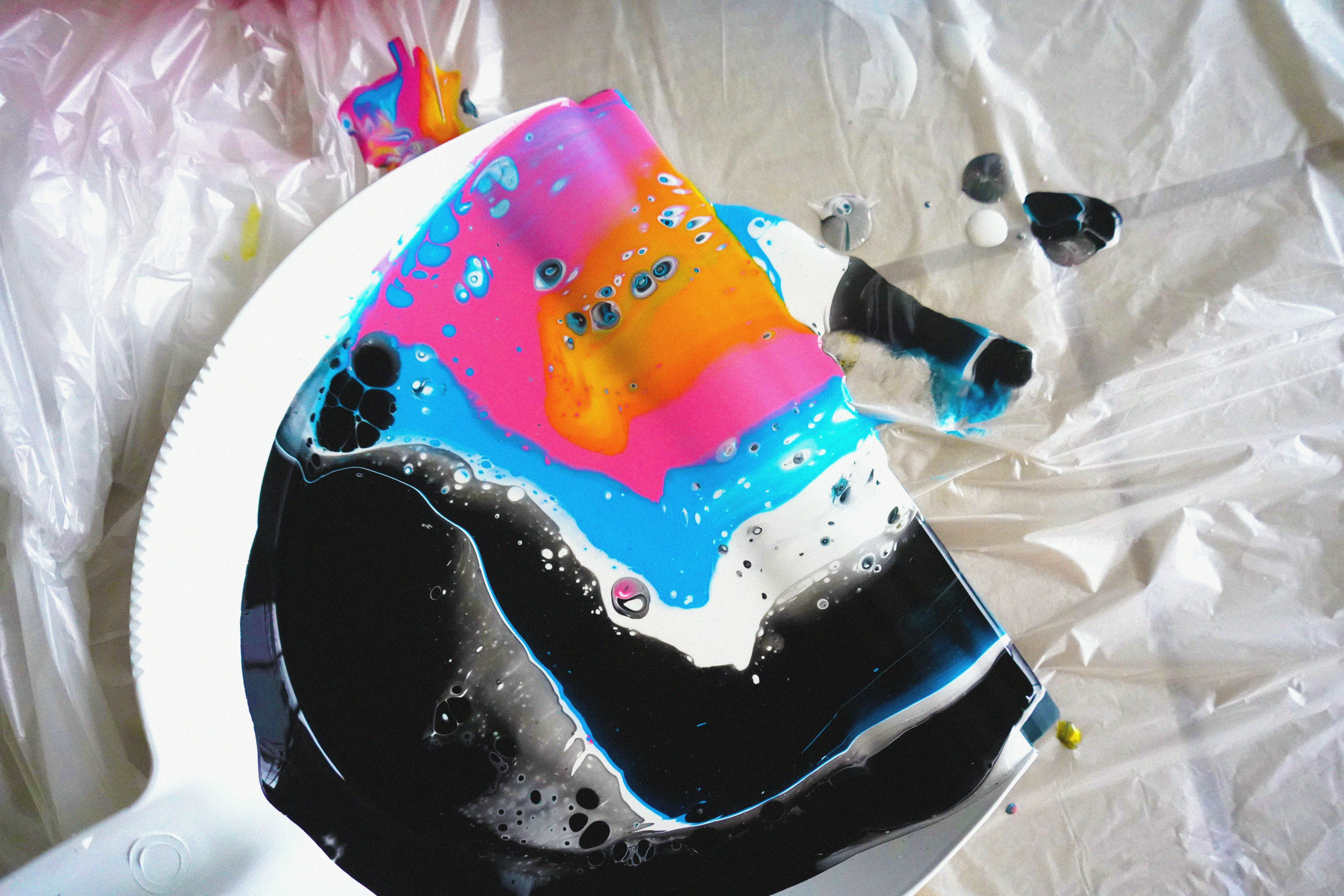 A cake that is on a plate on a table