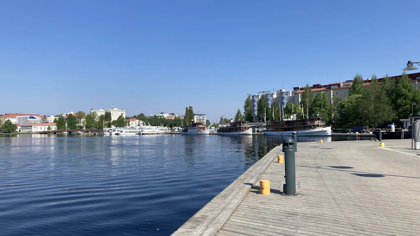 Lake and waterfront buildings in Savonlinna