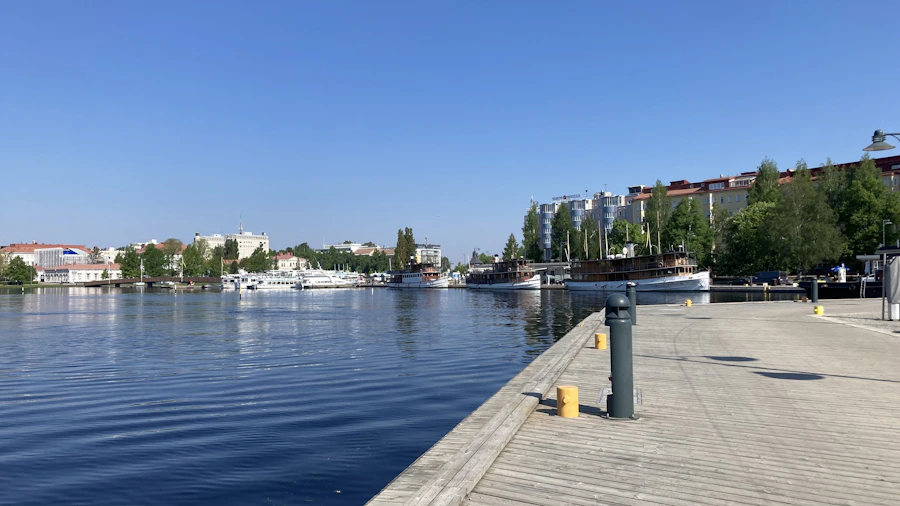 Lake and waterfront buildings in Savonlinna