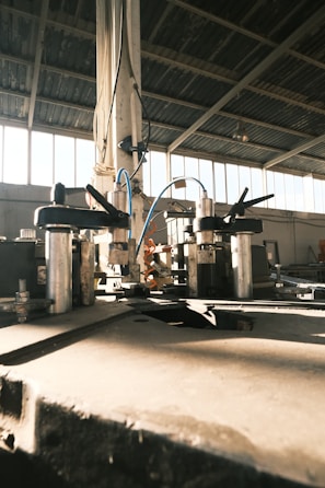 A machine that is inside of a building