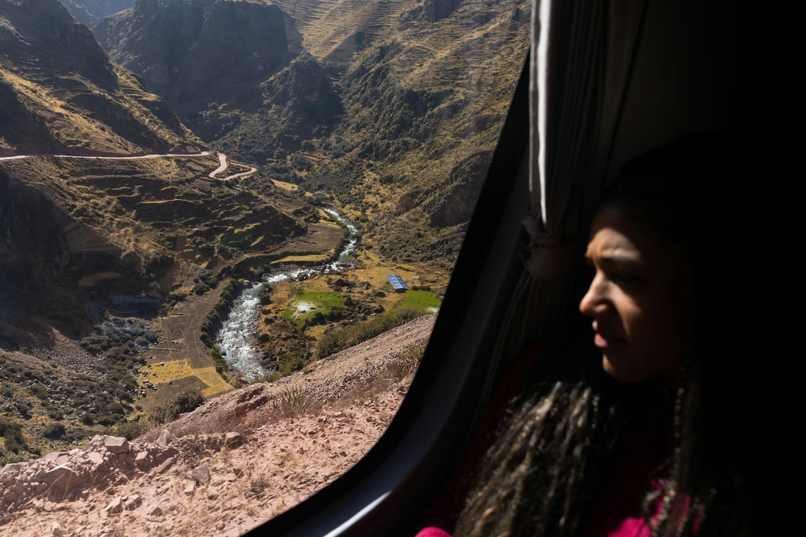 The short flight into Cusco crosses steep Andean valleys