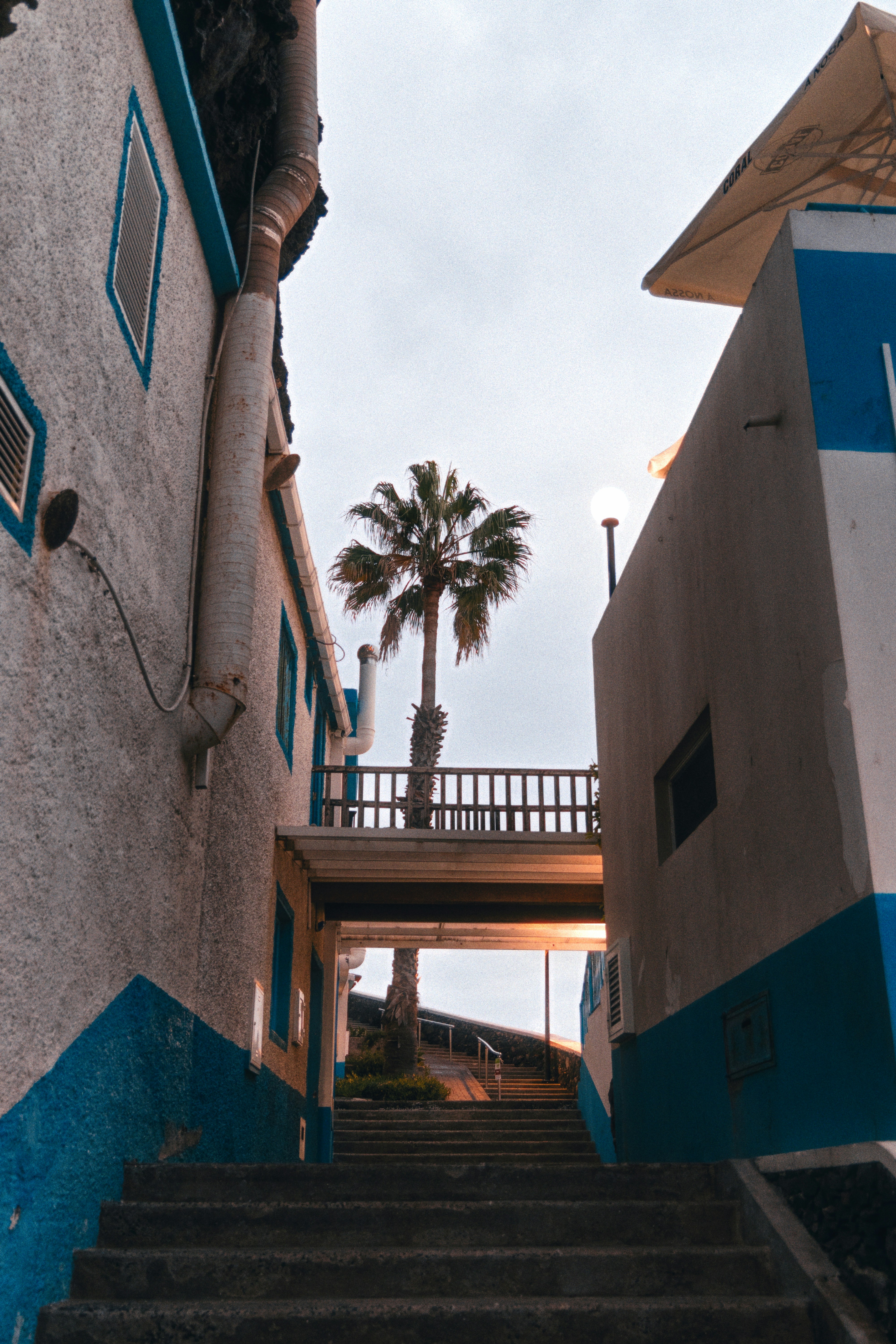 A set of stairs leading up to a building