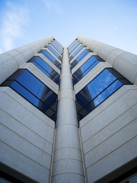 A tall building with a sky background