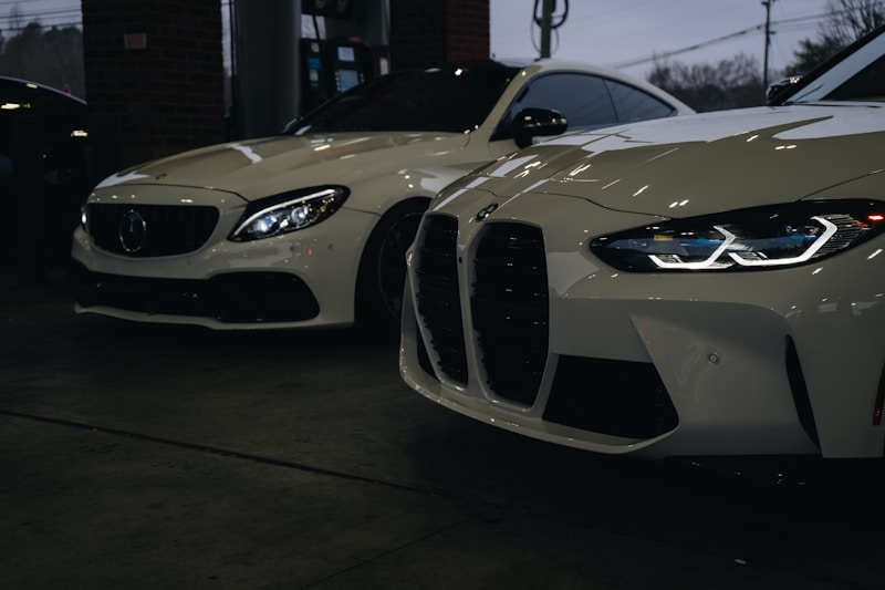 White polish luxury cars