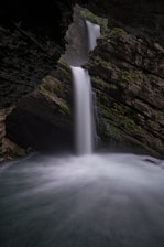 A long exposure photo of a waterfall