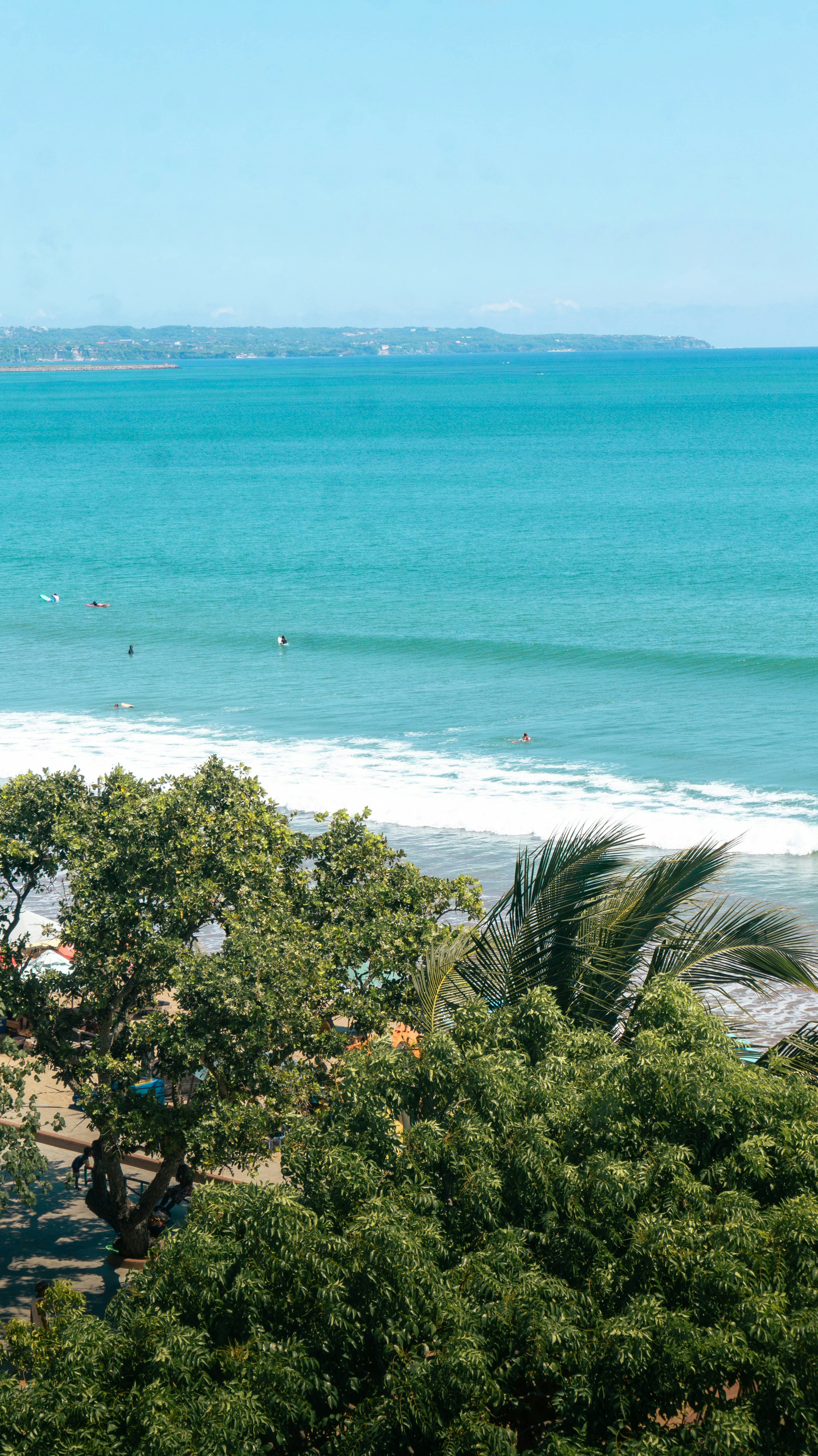 A view of the ocean from a hill top