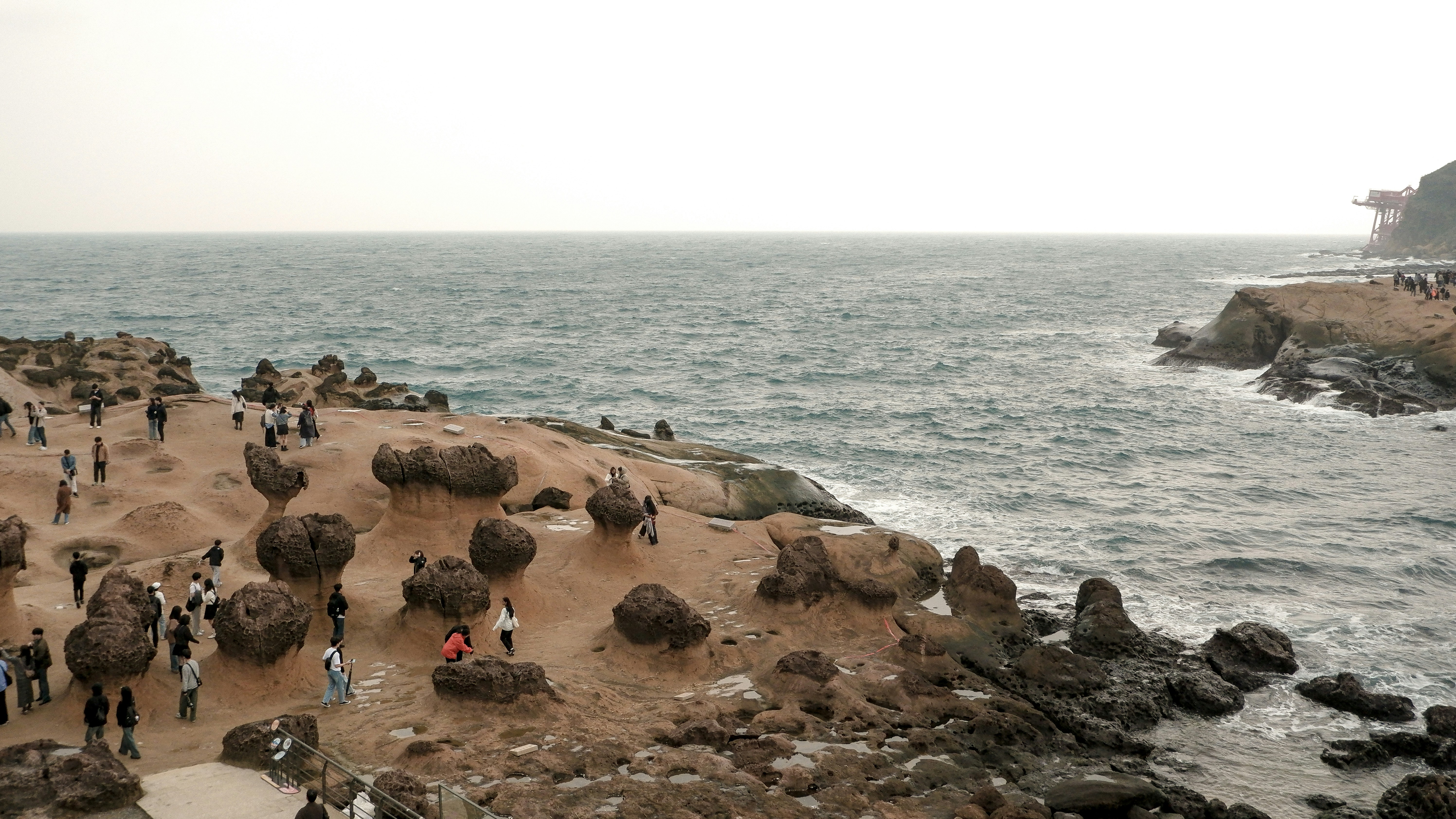 A group of people standing on top of a beach next to the ocean
