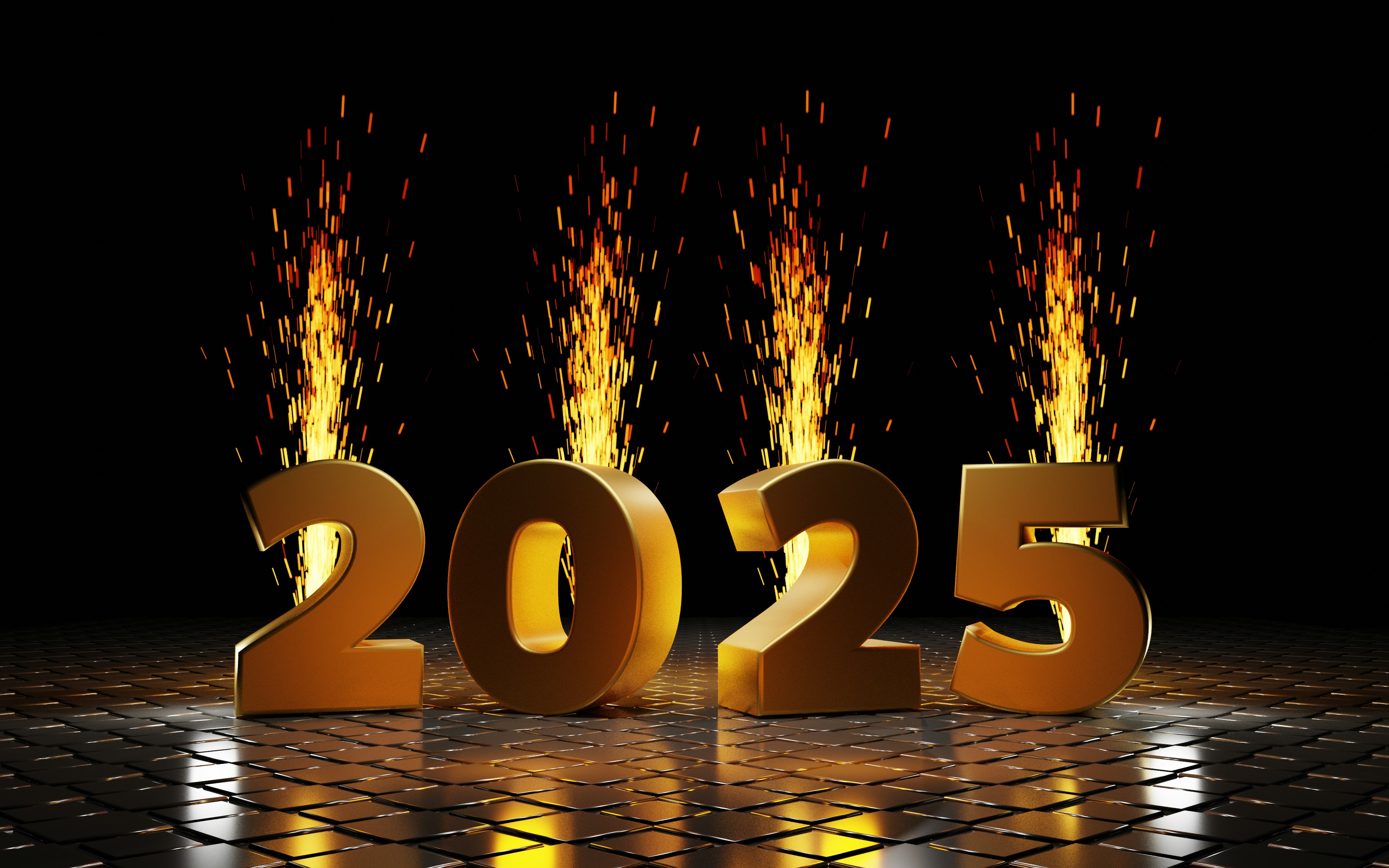 A new year's eve with fire coming out of it