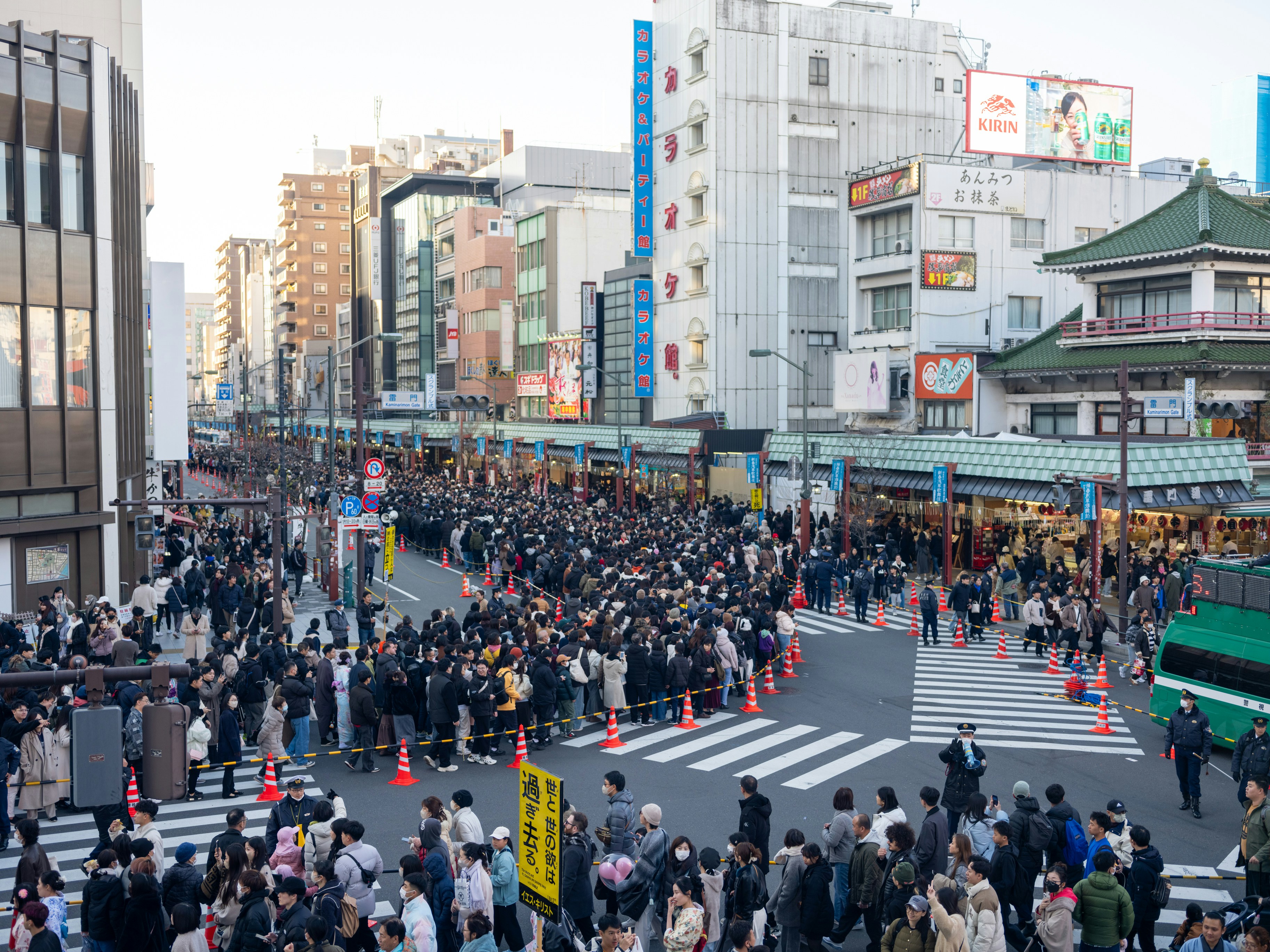 Long queue outside a Japanese department store on New Year's Day