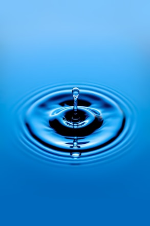 A drop of water that is in the water