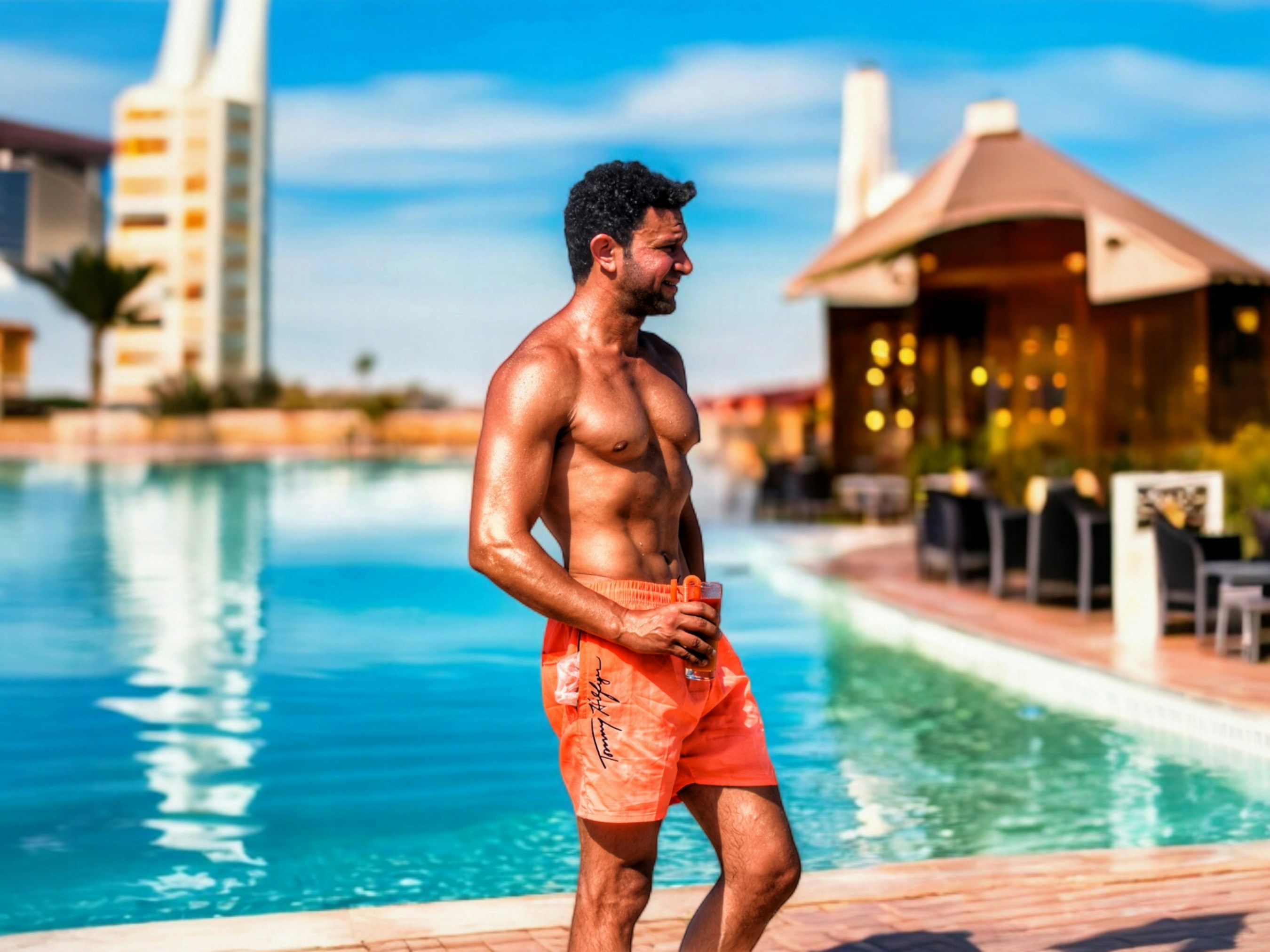A man standing in front of a swimming pool photo – Free Workout Image ...