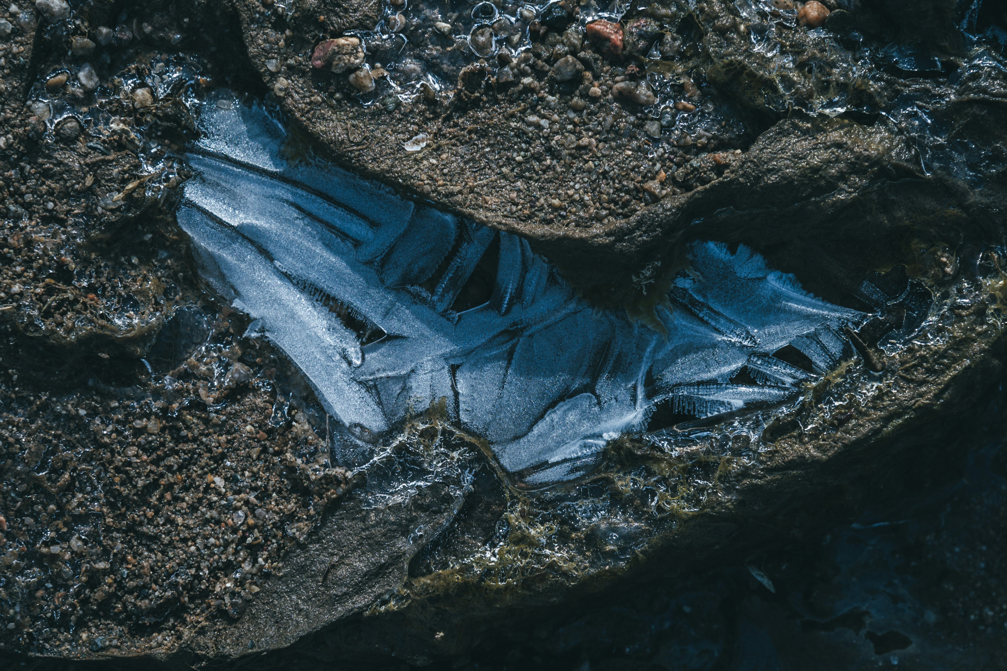 Frozen texture on rivers