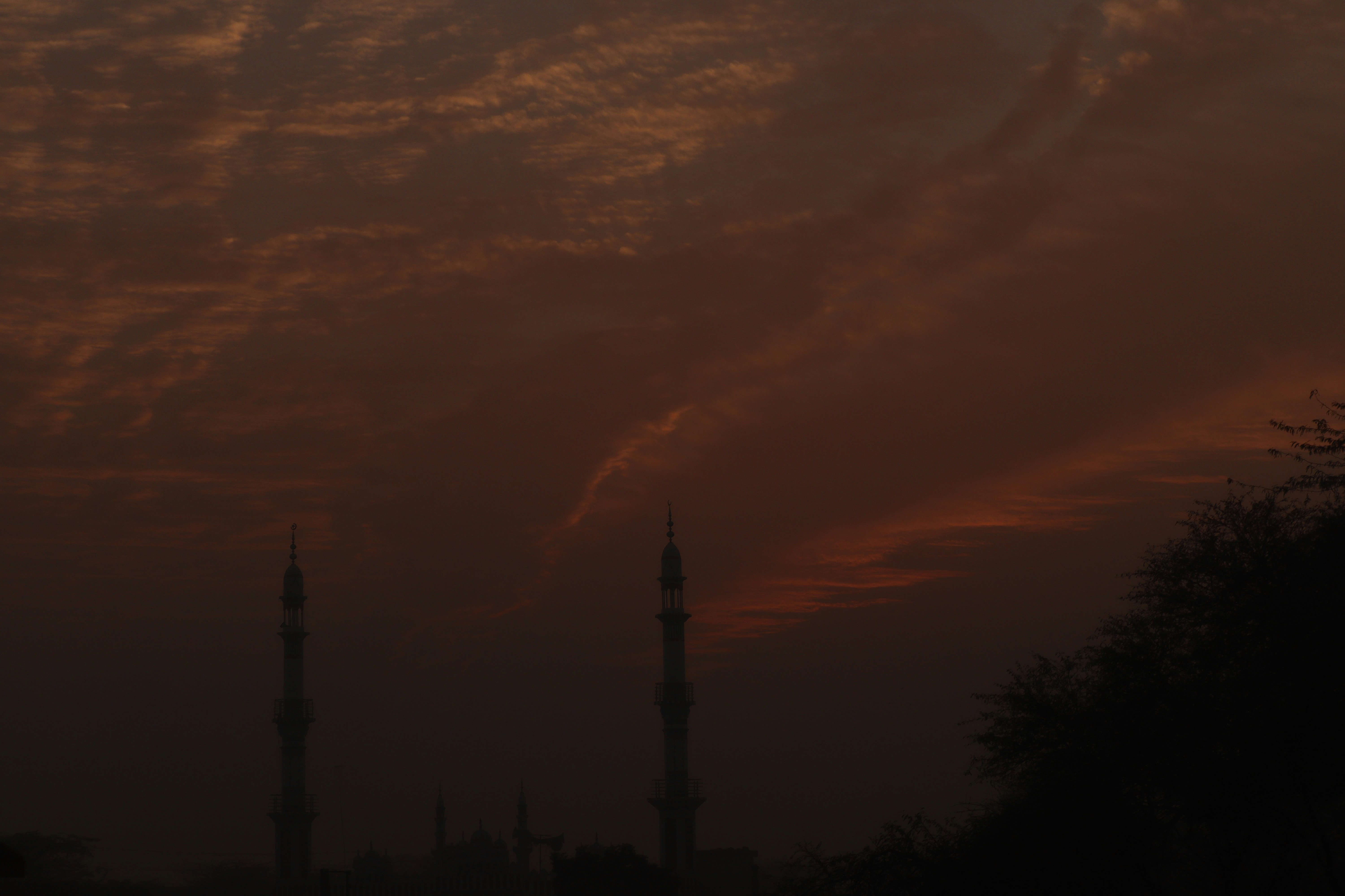 Hyderabad city skyline at dusk