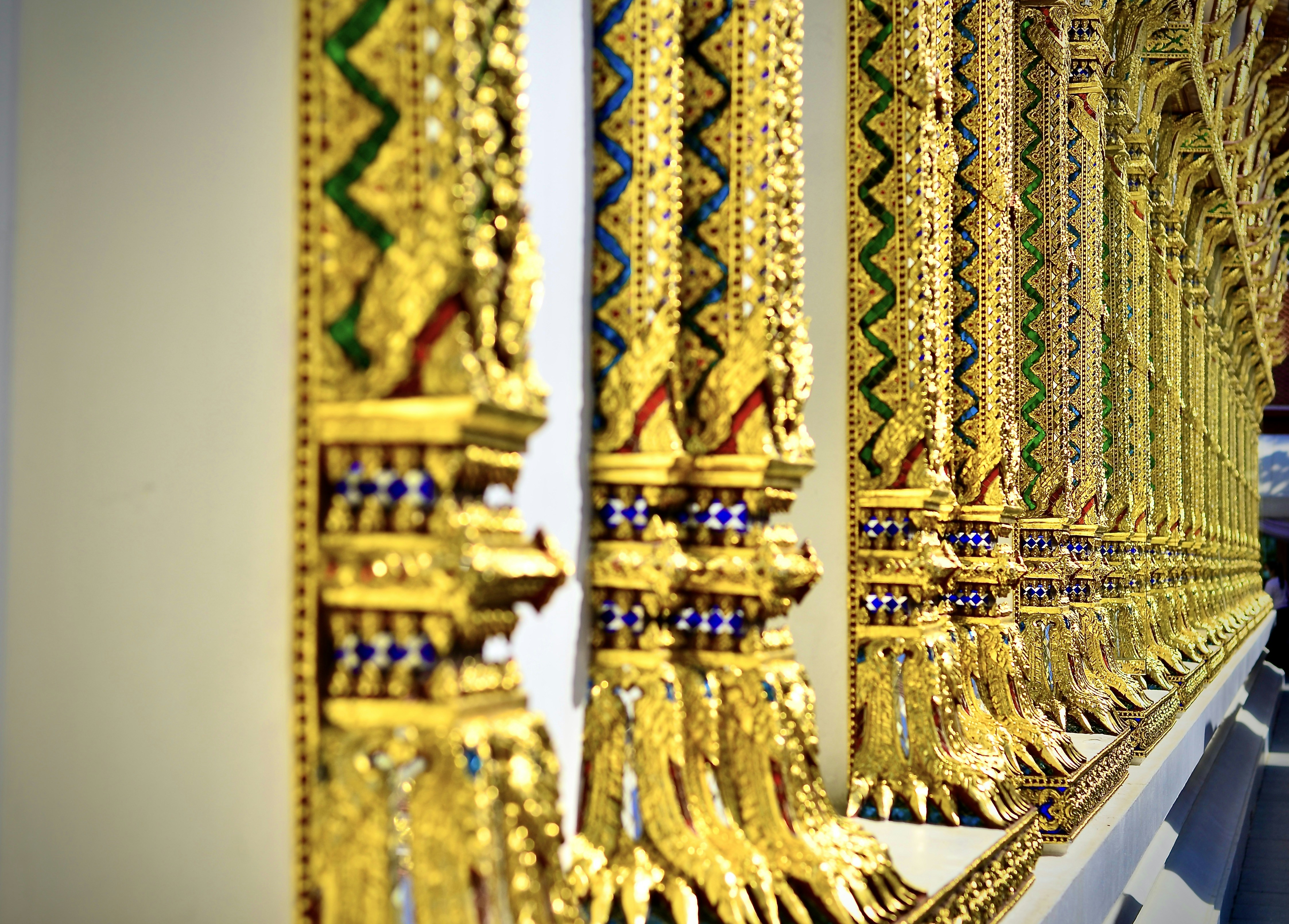Gold bracelets display