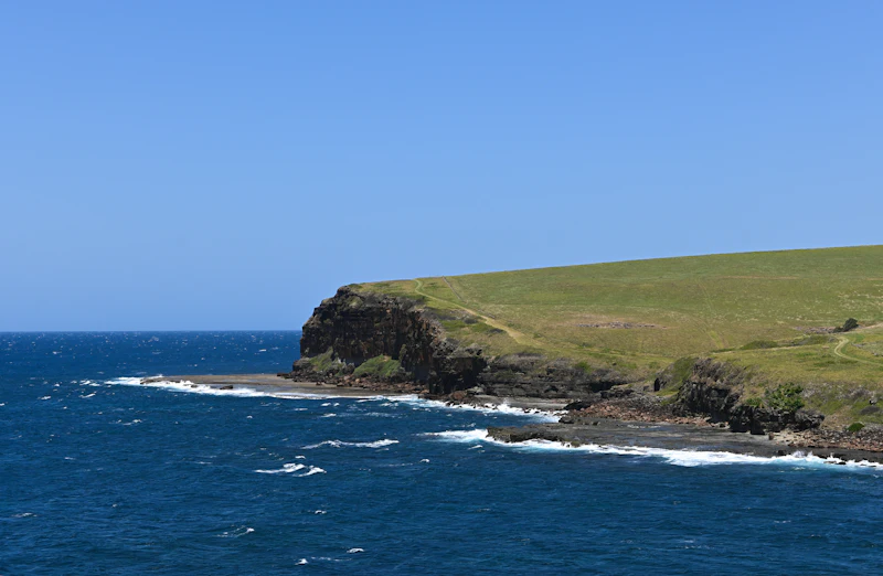 Green headland above the ocean near Kiama