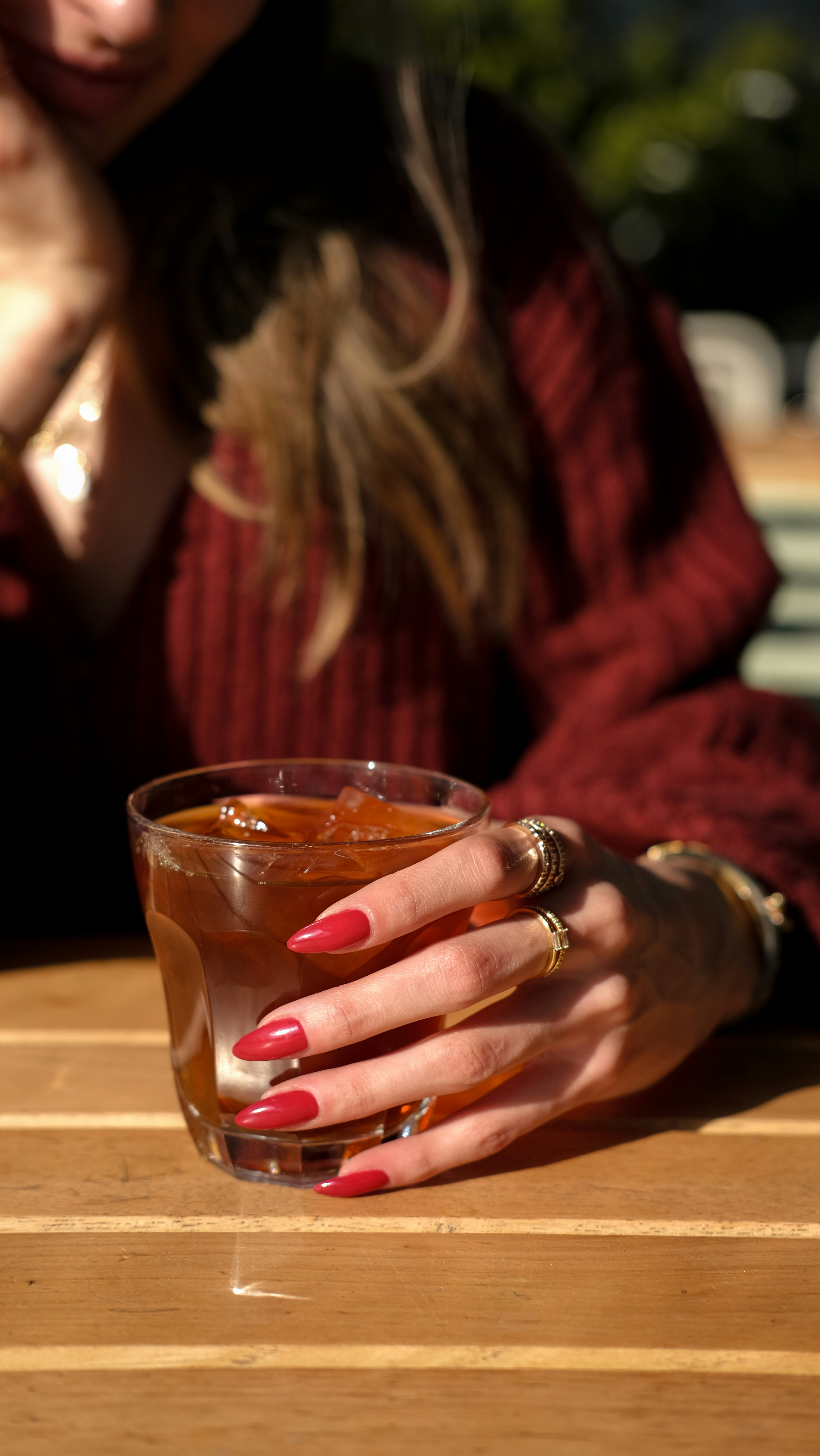 Cherry Red Almond nails