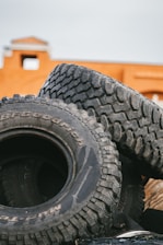 A pile of tires sitting on top of each other