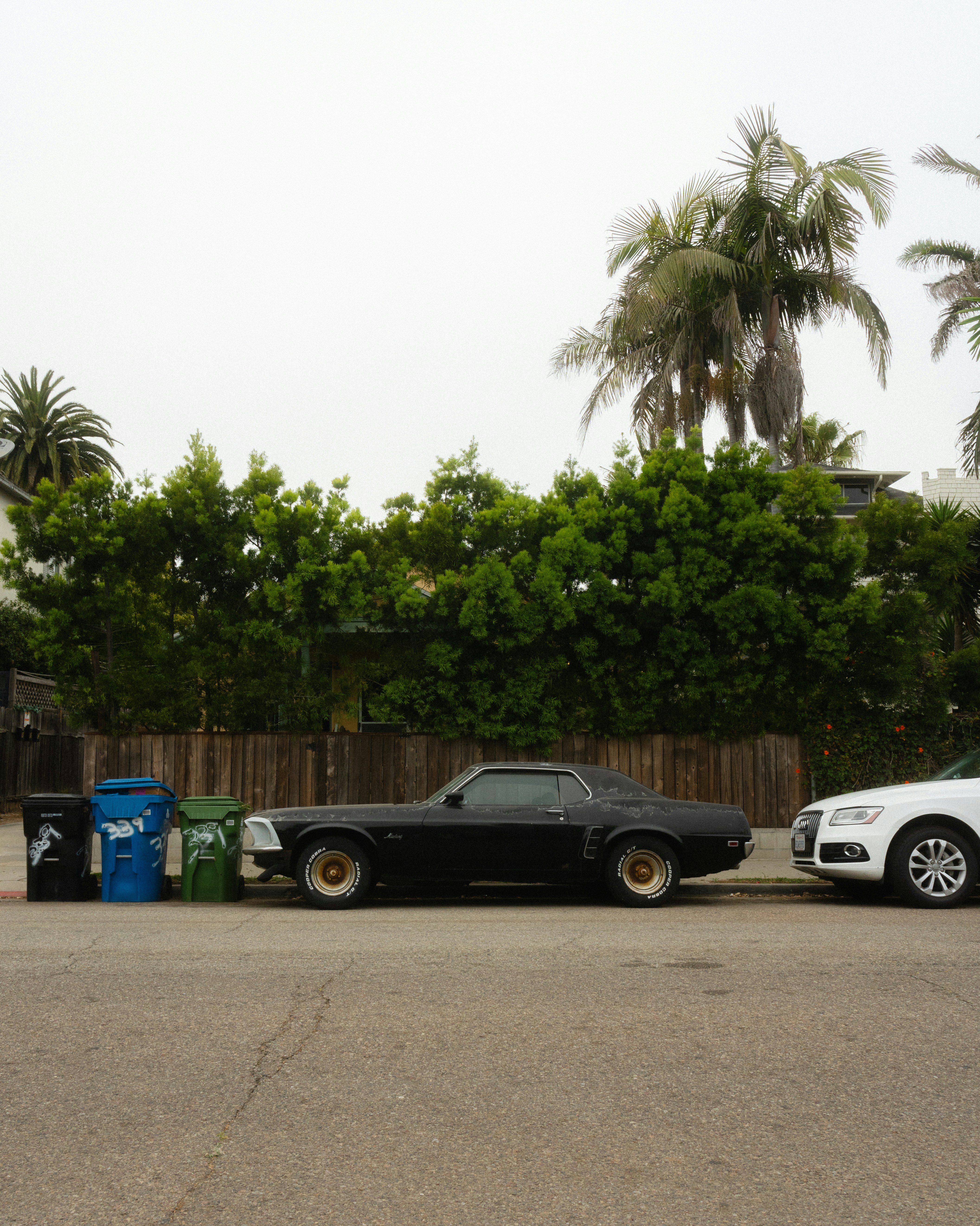 A couple of cars parked next to each other