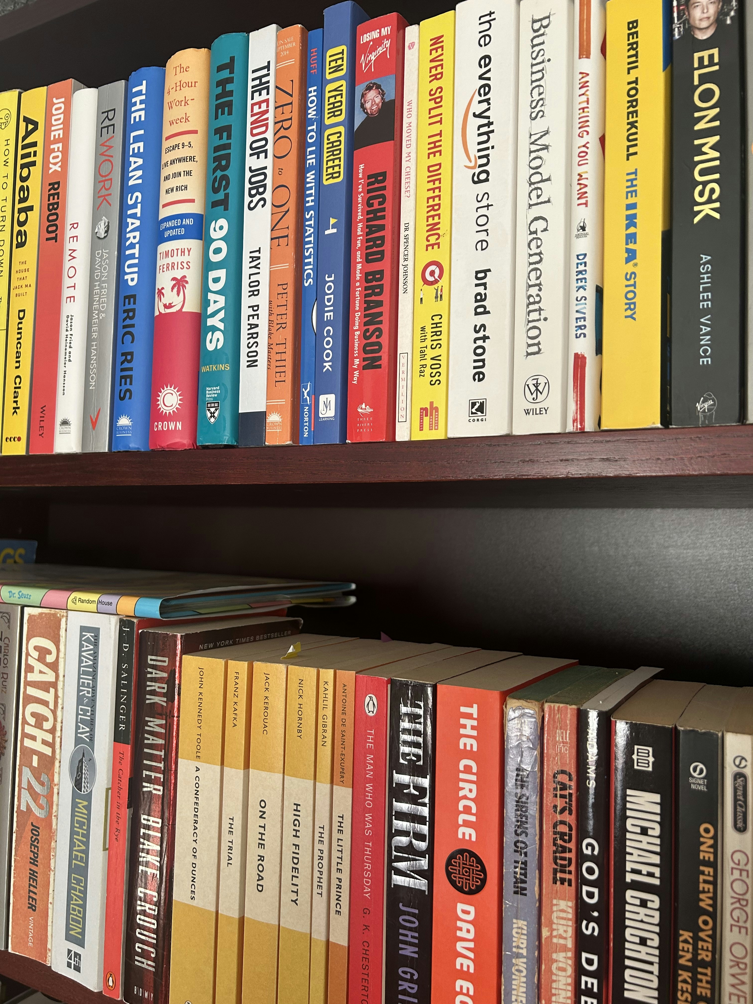 A book shelf filled with lots of books