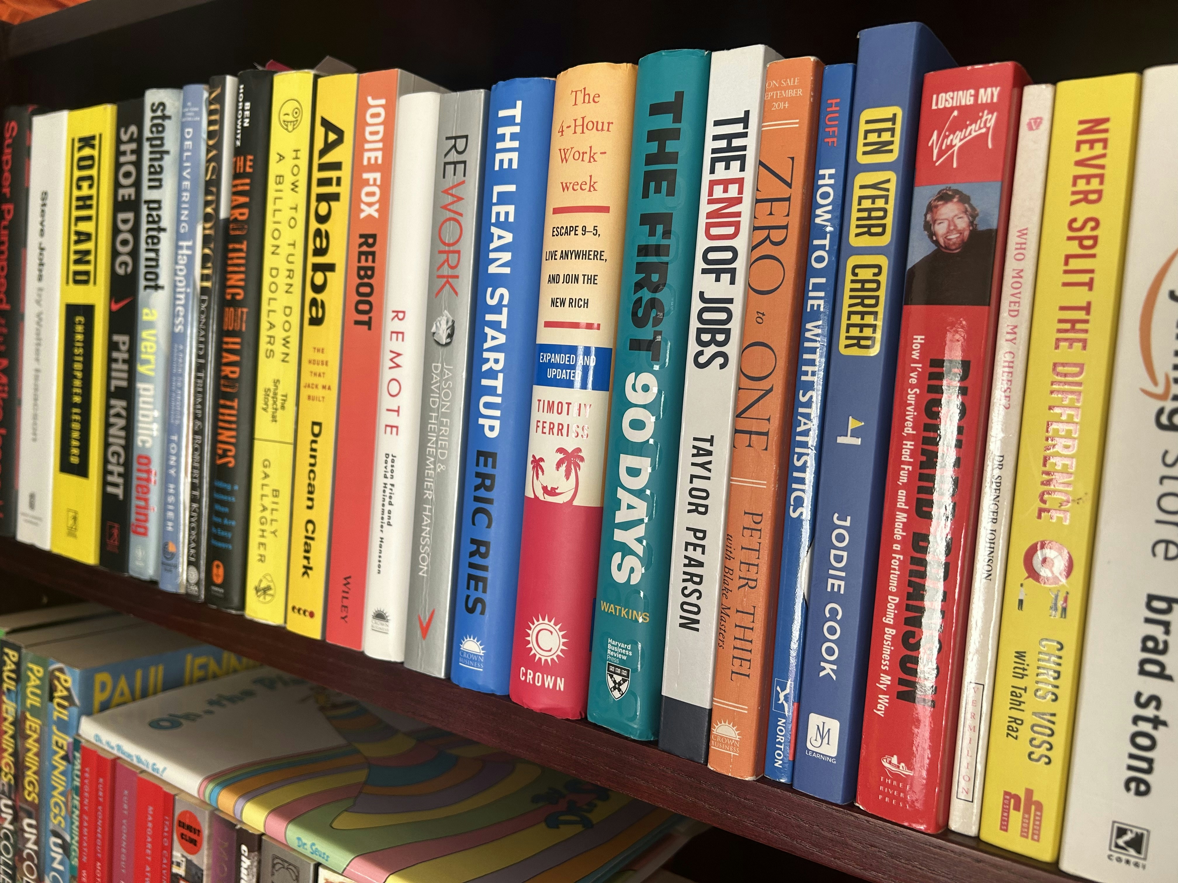 A book shelf filled with lots of books