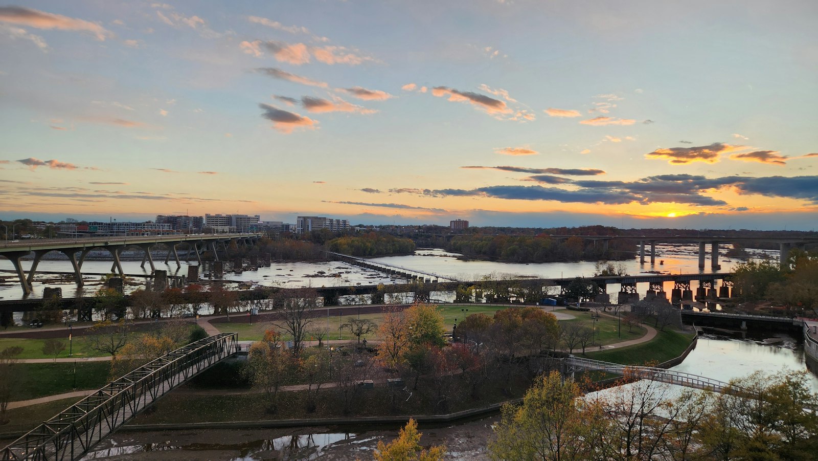 Richmond, Virginia skyline across the James River