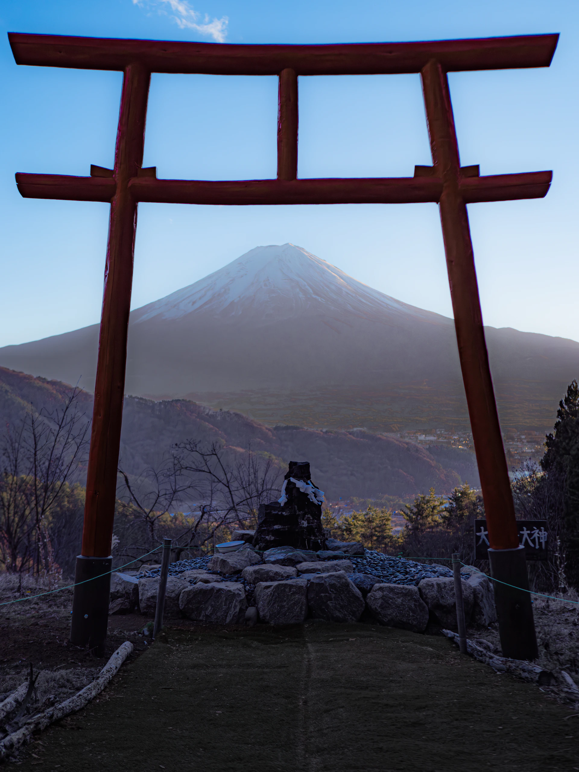 A person sitting under a tori tori tori tori tori tori tori tori tori tori tori