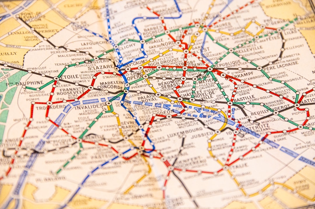 A close-up of a transit map with intersecting lines — a visual metaphor for a topical cluster