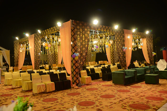 Decorated banquet hall