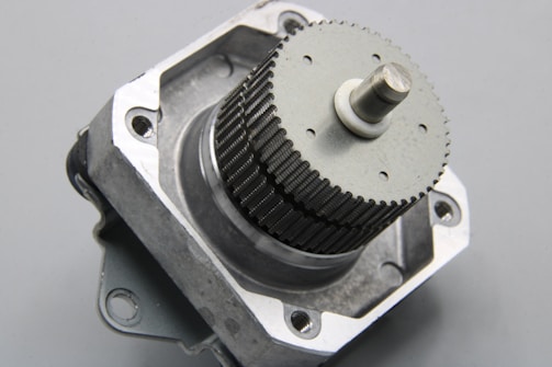 A close up of a motor on a table