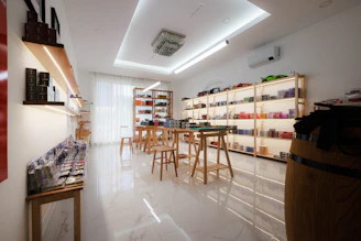 A store filled with lots of shelves and chairs