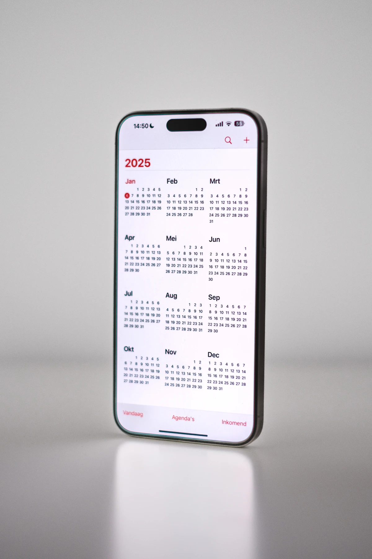 Appointment calendar displayed on a smartphone