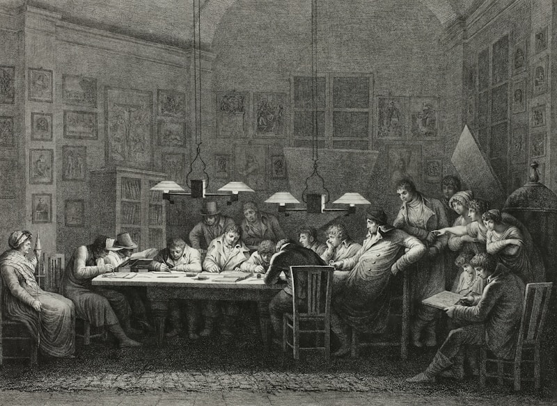 Artist Giulio Tomba Title Francesco Rosaspina's Drawing School Place Italy (Artist's nationality:) Date 1811 Medium Etching, with roulette, in black on white laid paper