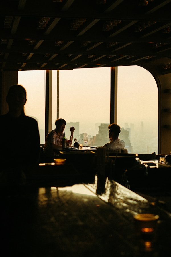 Rooftop bar with views over the historic district