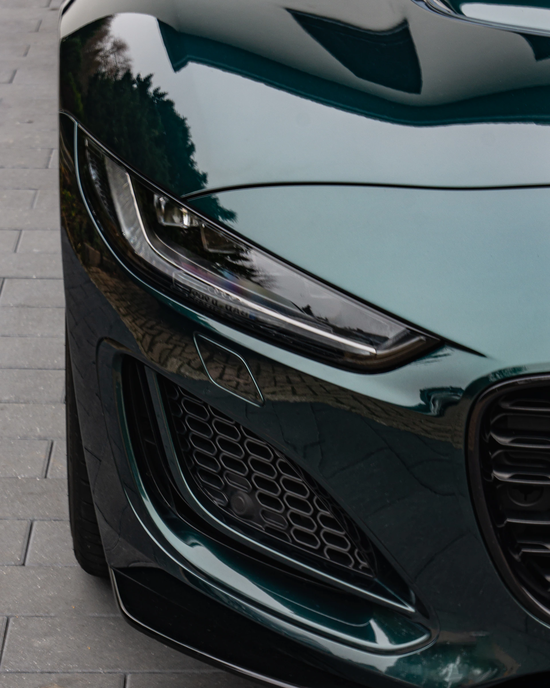 A close up of the front of a car